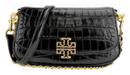 NWT Tory Burch Britten Embossed Convertible Crossbody Leather Handbag In Black