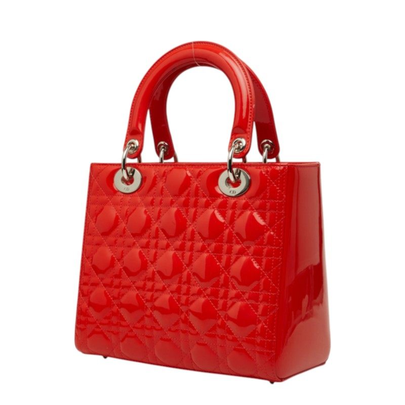 Dior Lady Dior Cannage Patent Leather 2way Bag