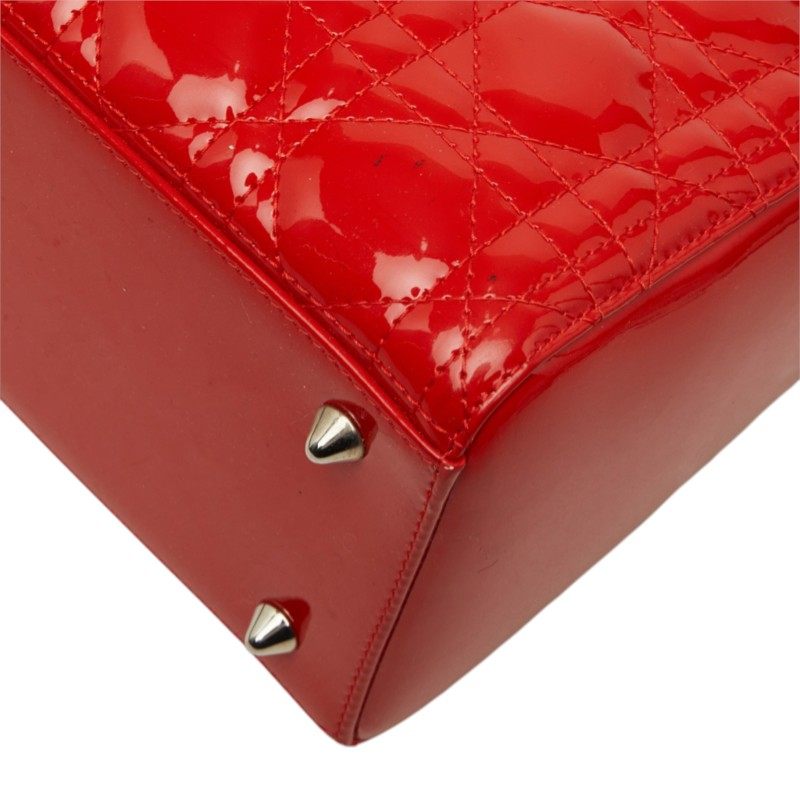 Dior Lady Dior Cannage Patent Leather 2way Bag