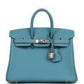 Hermès Birkin 25 Blue Jean Swift Palladium Hardware