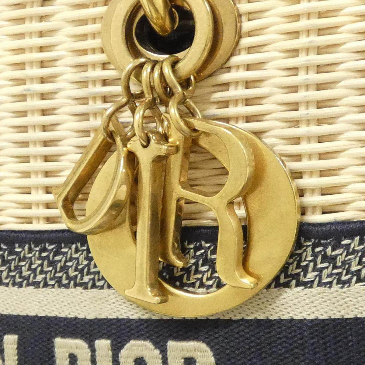 Christian Dior Dior Oblique Lady Dior Medium Wicker Canvas Bag