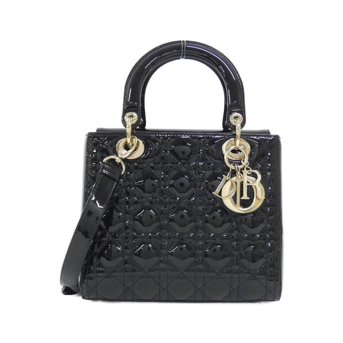 Christian Dior Lady Dior Patent Leather Handbag