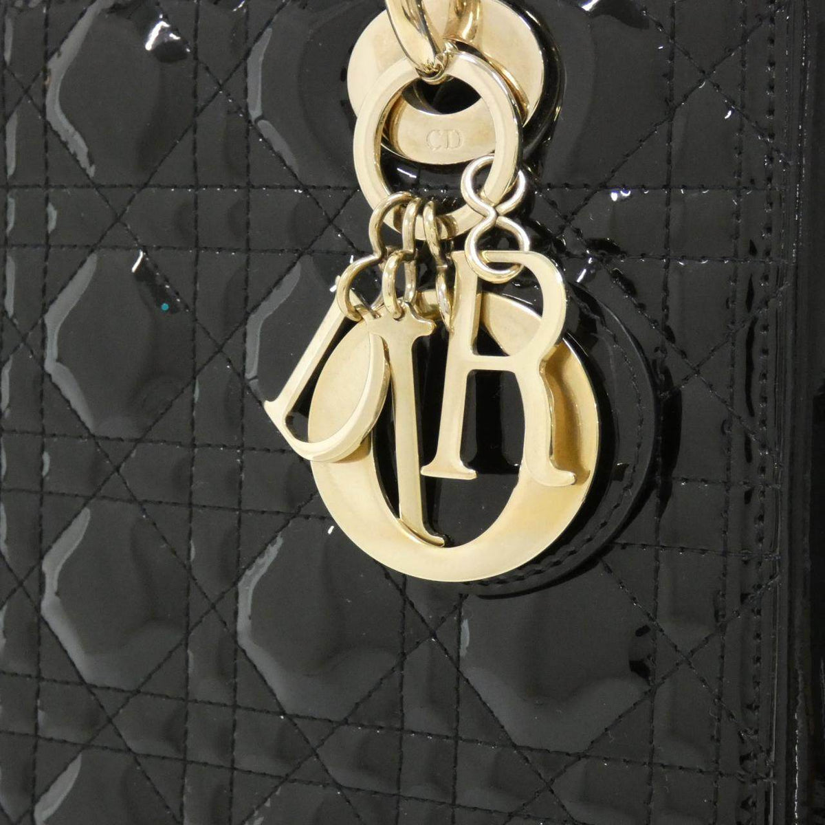Christian Dior Lady Dior Patent Leather Handbag
