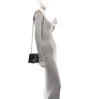 Arena Calfskin Puffy Monaco Chain Shoulder Bag  Black