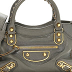 Chevre Gold Metallic Edge Hardware Mini City Gris Acier