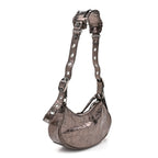 Metallic Agneau Arena Le Cagole Shoulder Bag XS Dark Bronze