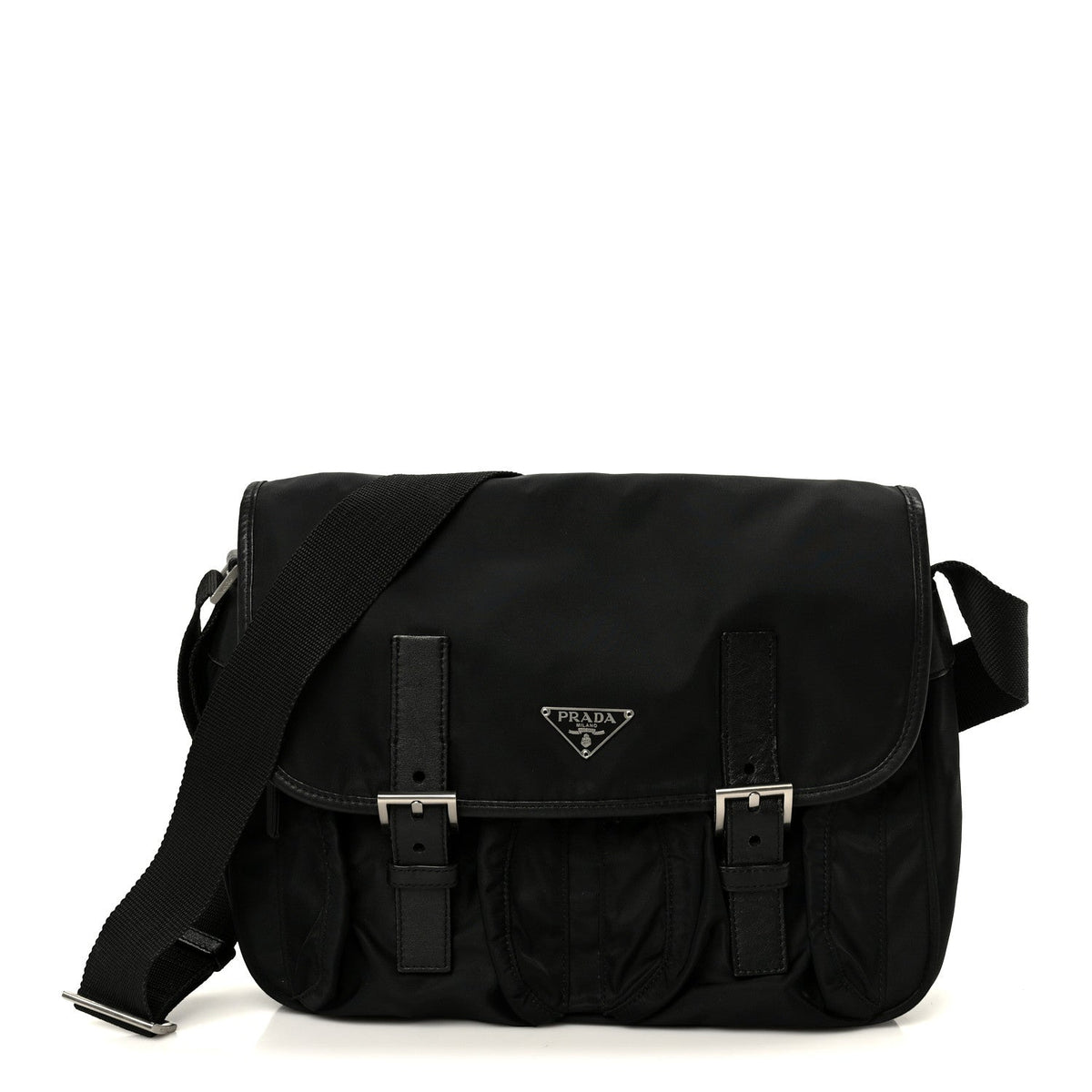 Prada Tessuto Nylon Messenger Bag Black
