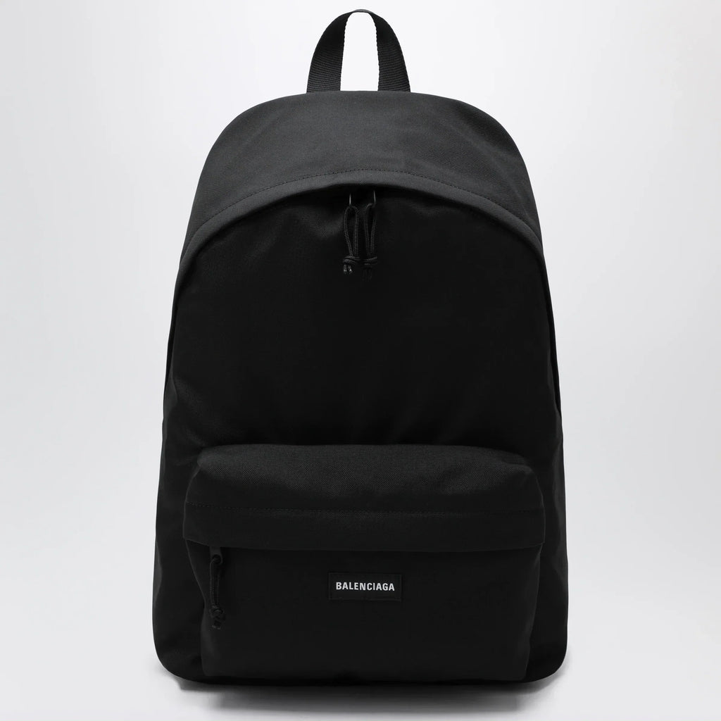 Balenciaga - Black Explorer backpack with logo patch