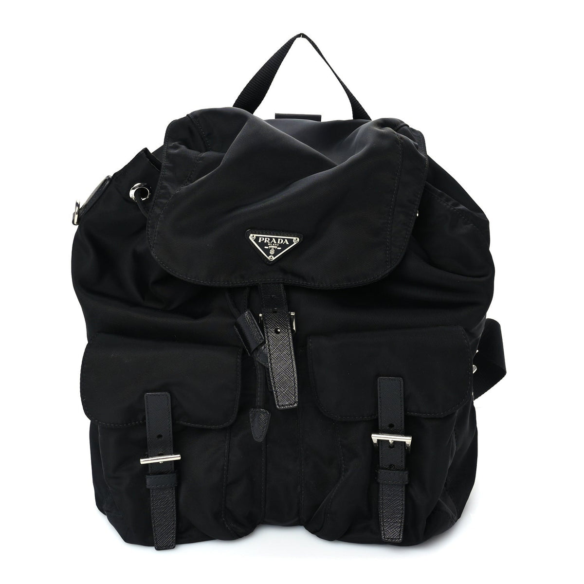 Prada Re-Nylon Vela Saffiano Medium Backpack Black