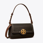NWT Tory Burch Mini Leather Flap Shoulder/Crossbody Bag In Gold/Black Multi