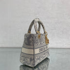 Christian Dior Medium Lady D-Lite Bag - Grey Toile de Jouy Reverse Embroidery
