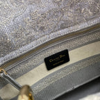 Christian Dior Medium Lady D-Lite Bag - Grey Toile de Jouy Reverse Embroidery