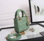 Dior Elegant Sage Green Quilted Leather Mini Top Handle Shoulder Bag