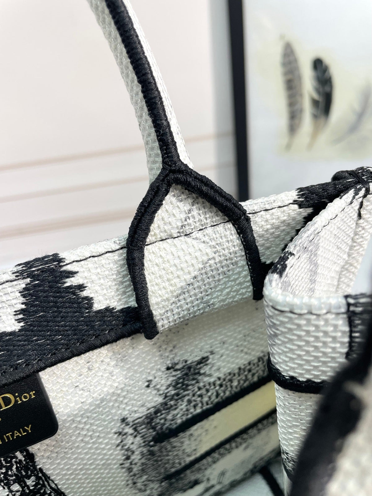 Dior Paris Eiffel Tower Embroidered Canvas Tote Bag Travel Handbag