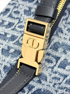 Dior Classic Blue Monogram Canvas Baguette Shoulder Bag with Strap
