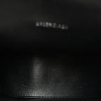 Shiny Calfskin Monochrome Crocodile Embossed Hourglass Top Handle Bag XS Black