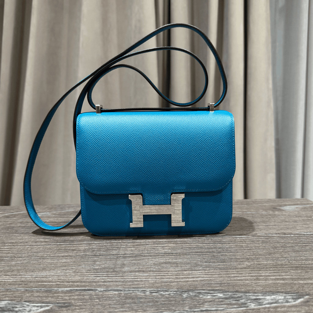 Hermès Bleu Izmir Constance 18 Epsom Palladium Hardware