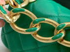 Chanel Green Quilted Mini Flap Bag with Gold-Tone Chunky Chain Handle