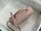 Chanel Small Flap Bag with Top Handle - Pink Quilted Lambskin with Gold-Tone Hardware