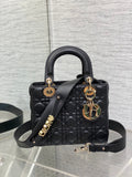 Dior Small Lady Dior My ABCDior Bag Black Cannage Lambskin Gold-Finish Metal
