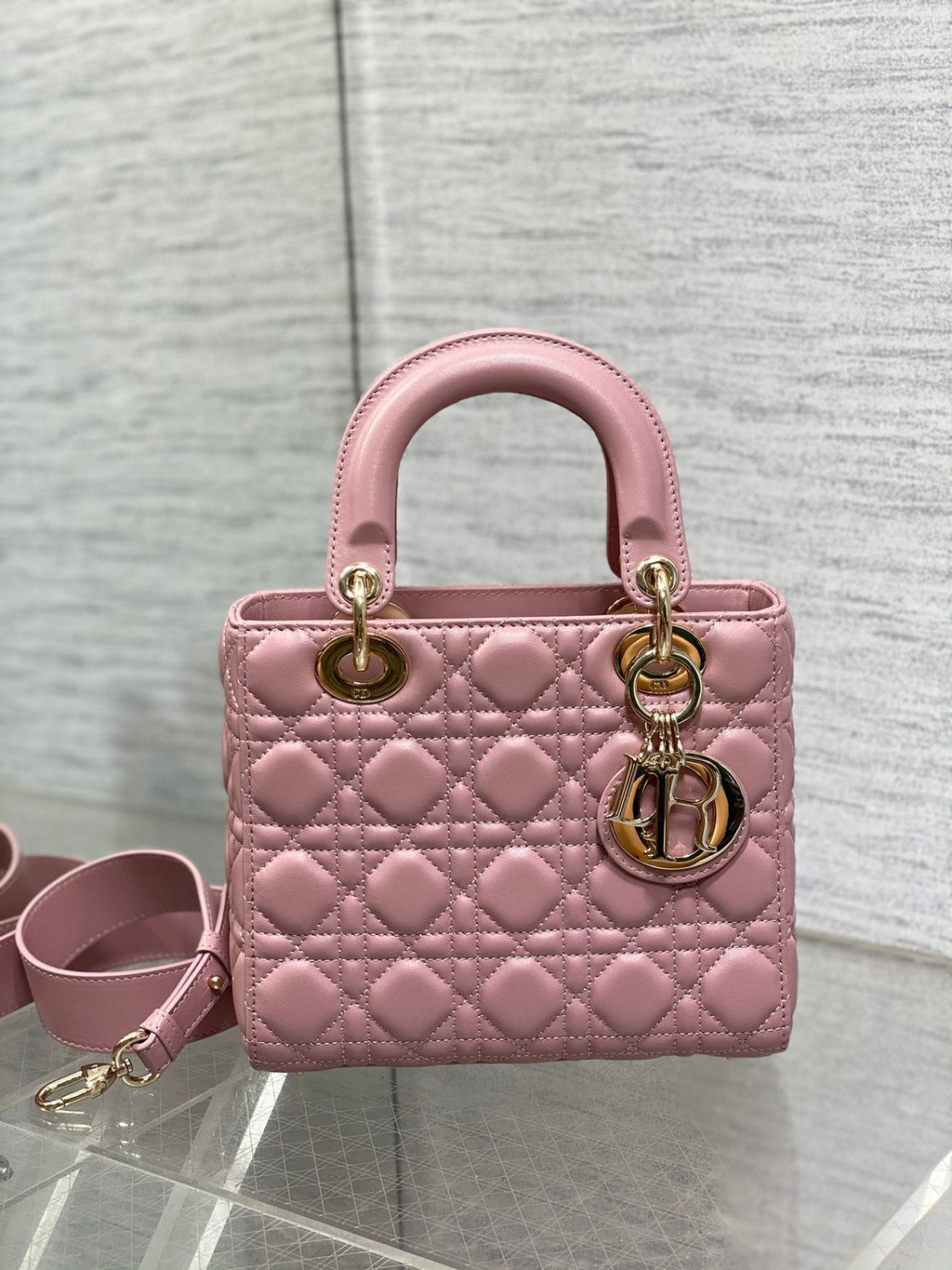 Christian Dior My ABCDior Lady Dior Bag Small Pink Cannage Lambskin