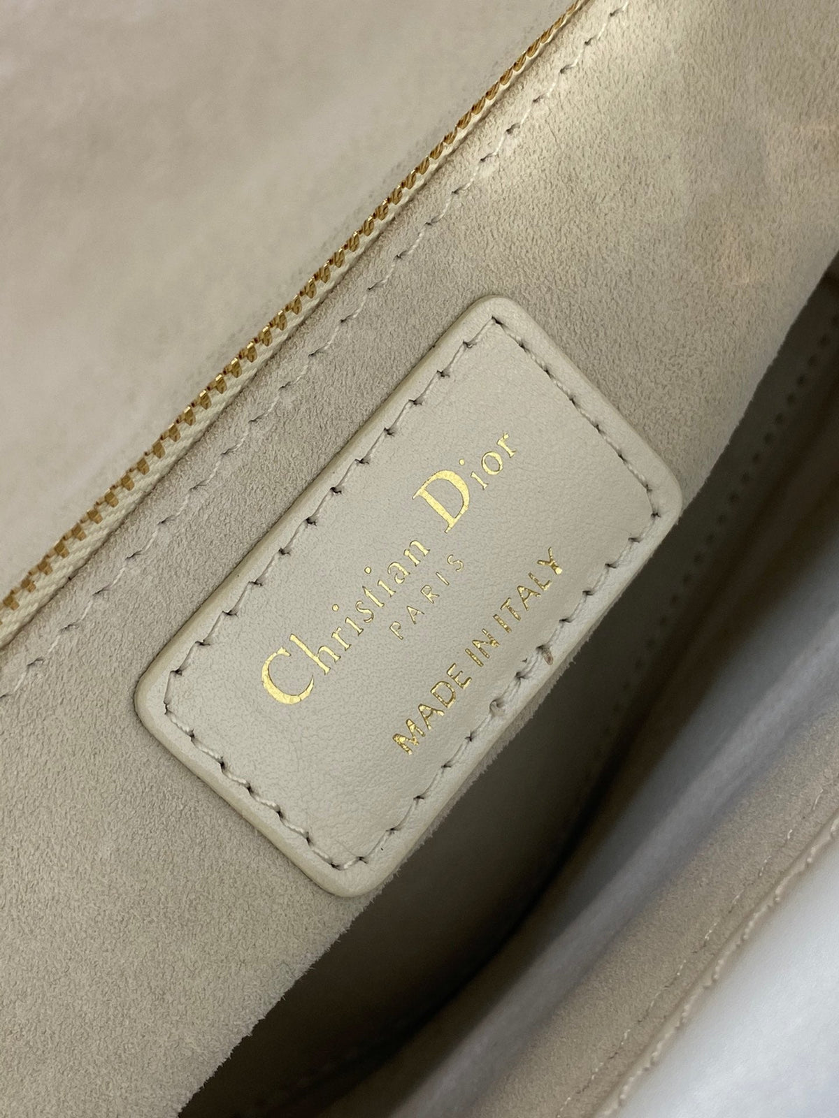 Dior White Quilted Leather Handbag with Gold Charms and Wide Strap