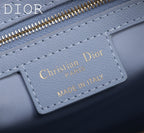 Dior Light Blue Quilted Leather Duffle Bag with Crossbody Strap