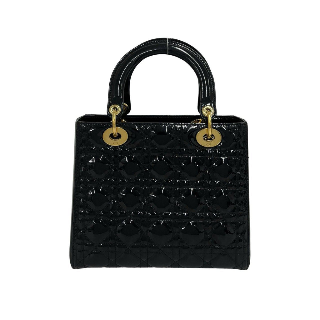 Christian Dior Lady Dior Patent Leather 2way Shoulder Bag