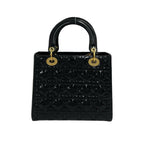 Christian Dior Lady Dior Patent Leather 2way Shoulder Bag