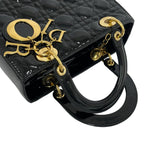 Christian Dior Lady Dior Patent Leather 2way Shoulder Bag