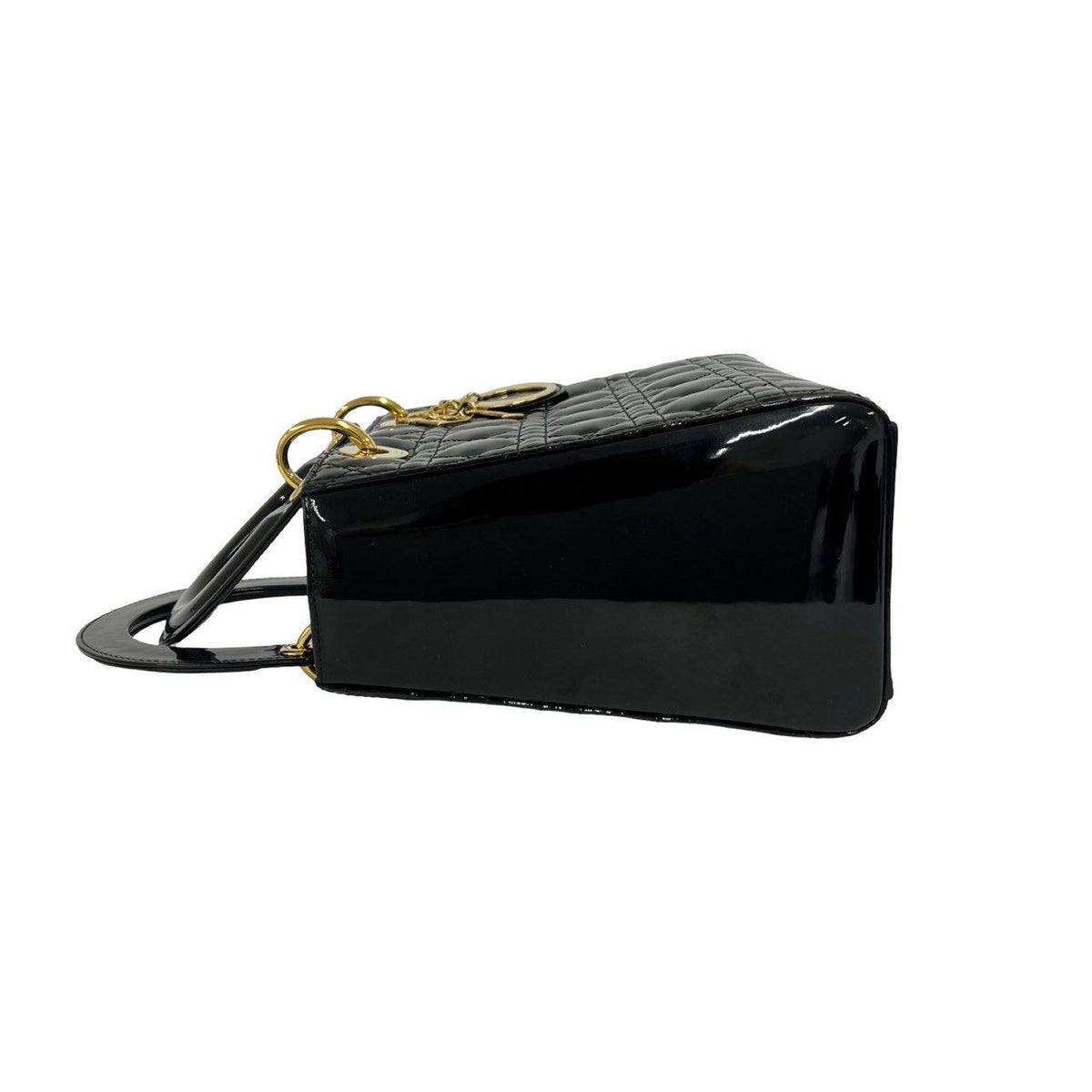 Christian Dior Lady Dior Patent Leather 2way Shoulder Bag