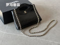 Chanel Black Leather Mini 31 Shopping Bag with Silver-Tone Chain