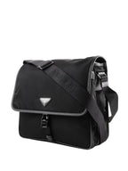 Prada Nylon and Saffiano Flap Messenger Bag