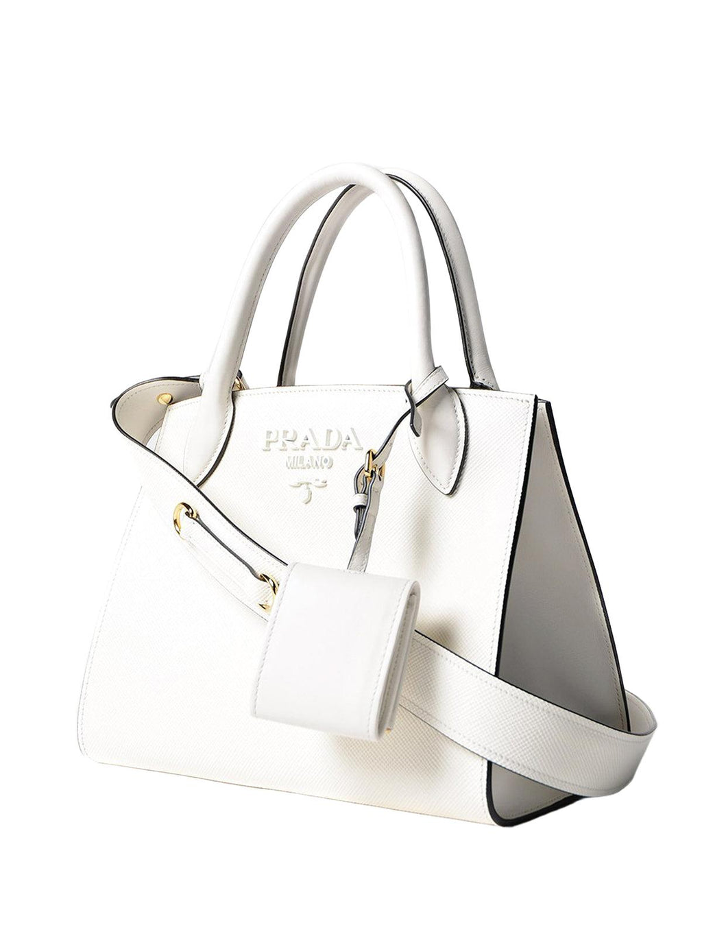 Prada Small Monochrome Saffiano Leather Tote